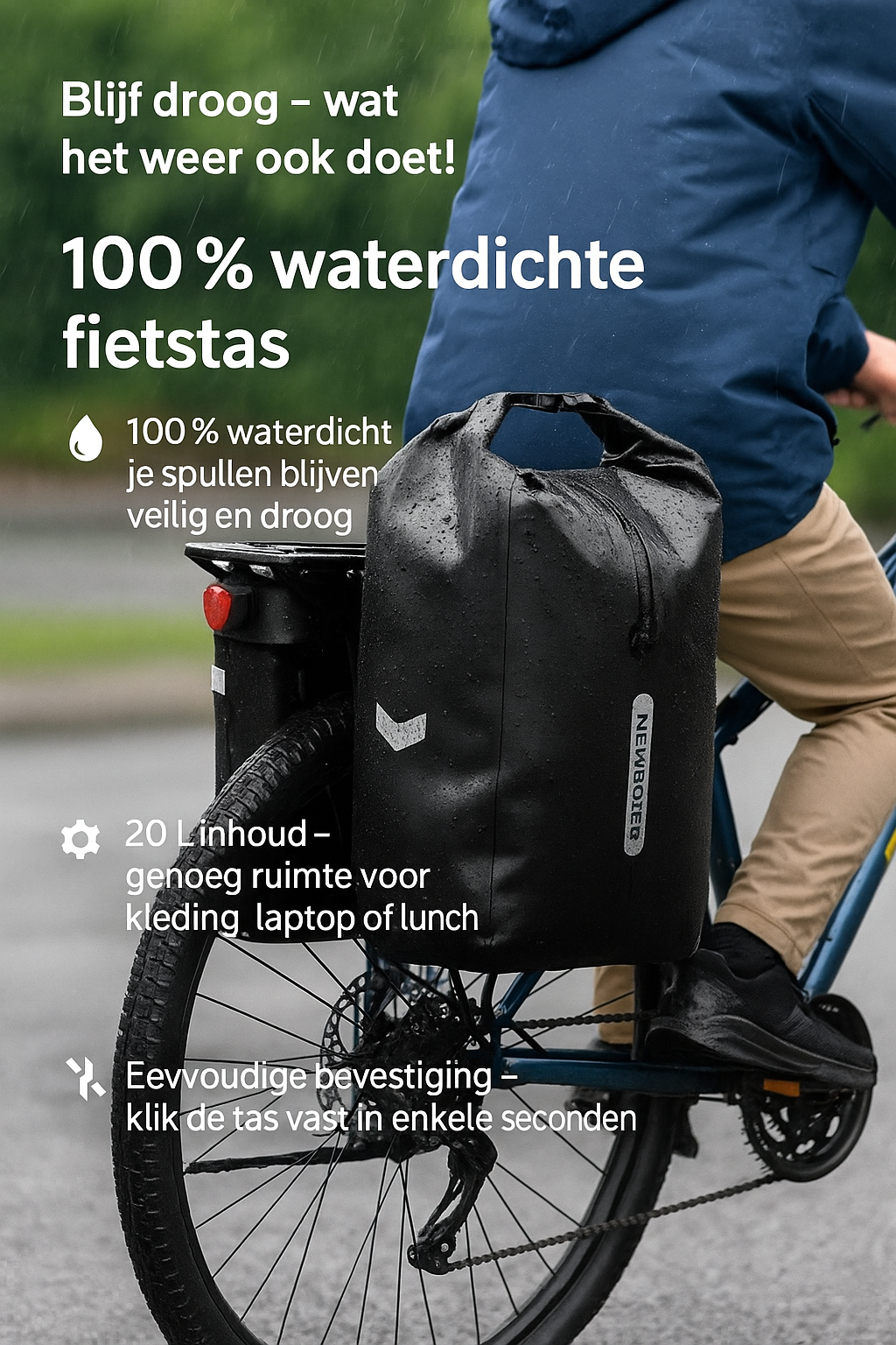 Paddle Edge Waterproof Fietstas – 10/20L Bagage & Panniers